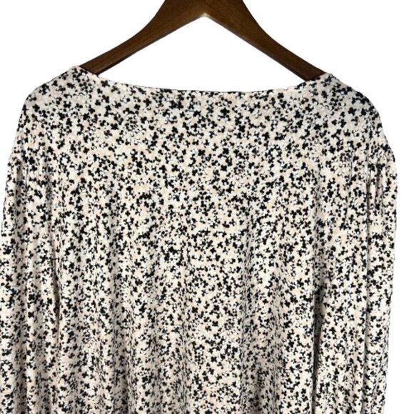 Adrianna Papell Womens Pullover Abstract Floral Top Plus Size 3X Stretchy V Neck - Picture 9 of 11